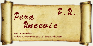 Pera Unčević vizit kartica